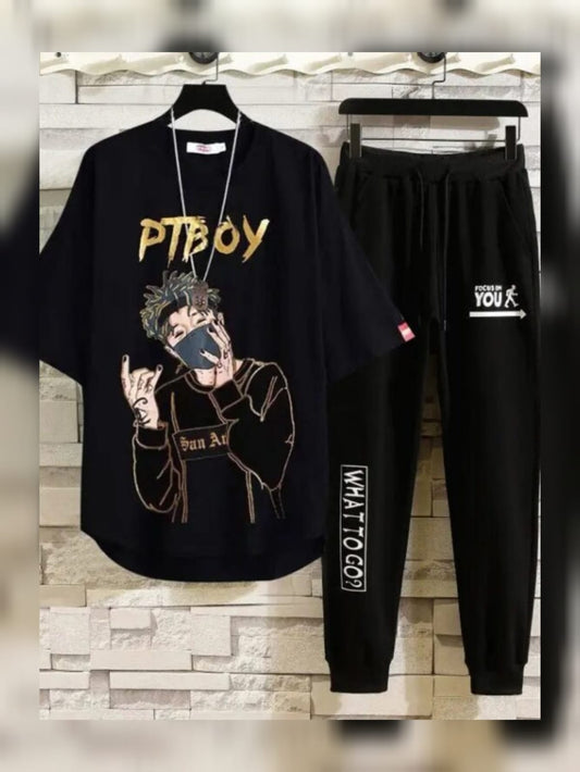 Black PT Boy Printed Tracksuit For Men